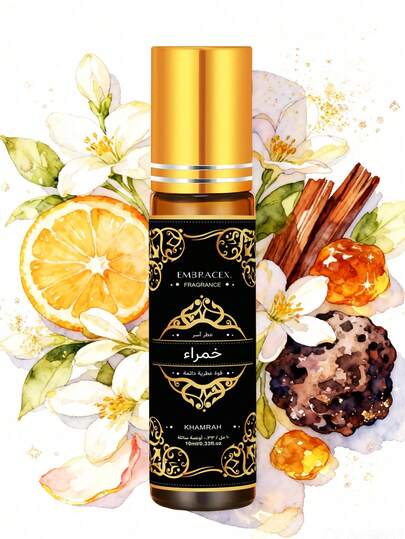 EMBRACEX. 10ml Arabian Fragrance Oils Dubai Amber Essence Oil, Middle Eastern Khamrah/خمراء Roll-On Fragrance Oil, Long-Lasting Scent, Luxury Brand Premium Oil, Enhance Your Aura, Ideal Gift For Men And Women, 0.34 Fl Oz, Suitable For Diffusers, Humidifiers, DIY Soap, Candle Making, Leather Care, Eid Al-Fitr, Eid Al-Adha Gift