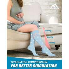 6 Pairs Compression Socks For Women & Men 15-20Hg Graduated Support Knee High Socks For Nurses, Travel, Athletic,36065399 - 紅色 - 查看 6