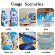 Bộ 84 bút vẽ màu acrylic, 7 màu chuyển sắc, 2 bút/hộp, bút khô nhanh, chống lem mực, thích hợp cho tranh vẽ trên vải, đá, gốm sứ, gỗ và thủy tinh | Bộ quà tặng dành cho bé trai/bé gái (Giáng sinh & tựu trường) - Nhiều màu - Xem 8