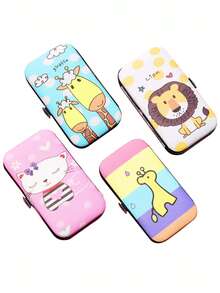 1PC Cartoon Stainless Steel Earwax Cleaning Set, Including Ear Scoop, Nail Clippers, Scissors, File, Tweezers, Portable 7-Piece Set Of Tools, Home Personal Care Set, Christmas And Halloween, Home Cleaning And Care Products.