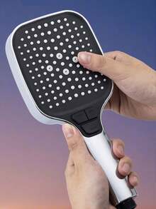Handheld Square Shower Head, Button Switch Handheld Shower, Super High Pressure 3-Gear With Spray Gun Shower Head, Super High Pressure High Water Flow Shower Head For Bathroom Bathing - Multicolor - View 1