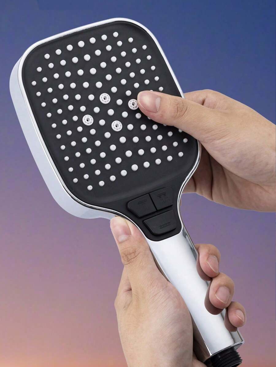 Handheld Square Shower Head, Button Switch Handheld Shower, Super High Pressure 3-Gear With Spray Gun Shower Head, Super High Pressure High Water Flow Shower Head For Bathroom Bathing - Multicolor - View 1