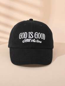 1Pc Baby & Kids' Baseball Caps With 'GOD IS GOOD' Embroidery – Faith - Inspired Style, Perfect For Back To School, Casual Play & Spiritual Growth - GOD IS GOOD - View 6