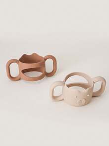 1个硅胶婴儿奶瓶把手，窄吸管奶瓶支架，帮助宝宝抓握奶瓶，通用尺寸，标准瓶颈，可拆卸易握过渡杯把手