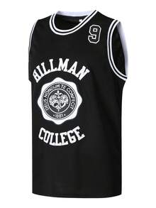 Men's Basketball Jersey 9 Black Embroidered Casual Sports Vest Round Neck Sleeveless Training Suit - Black - View 1