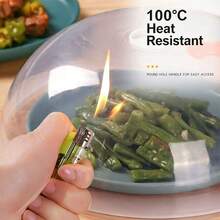 Reusable Microwave Splatter Cover And Steak Splatter Cover With Handle - Transparent Cover, Grease-Proof, Fits Bowls, Plates And Dishes - Clear - View 6