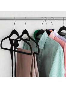 1/5/10/20pcs Velvet Clothing Hanger, Anti-Slip Non-Slip Hanger With Shoulder Slots, 360° Rotating Hook, Heavy-Duty Standard Hanger, Suitable For Coats, Shirts, Pants, Skirts, Suits, Saves Closet Space. - Multicolor - View 8