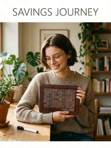 1pc Wooden Fun Number Calculation Money Box (Can Be Used For Children's Cognitive Learning), Desktop Interactive Money Box, Jigsaw Savings Challenge Can Target Savings Device, Novel Wooden Coin Savings Desktop Display Can, Currency Coin Slot Wooden Handicraft, Educational Savings Bank - Multicolor - View 8