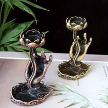 佛手莲花造型香炉，适合室内家居装饰和桌面摆设。