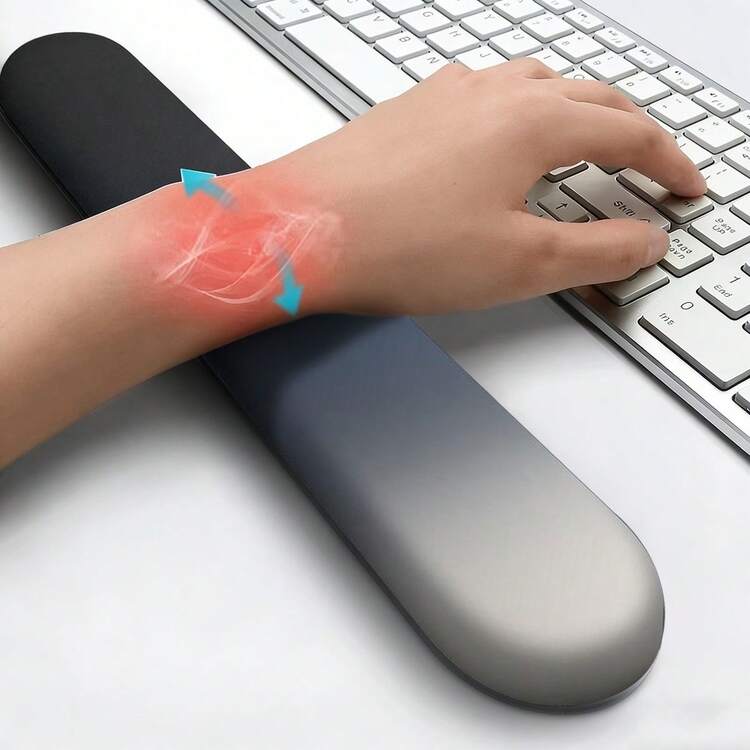 Ombre Keyboard Wrist Rest Pad, Memory Foam Material - Soft Milk Silk Fabric, Non-Slip Silicone Base, Ergonomic Design, Provides Support For Desktop Computer Typing - Multicolor - View 2