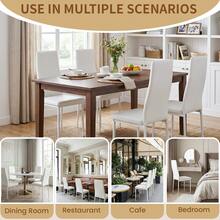 Set Of 4 Dining Chairs, Kitchen Dining Chairs, Upholstered With Ergonomic Backrest - White - View 7