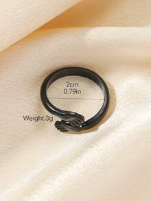 1 pieza Anillo de dedo creativo con abrazo, diseño único y adorable - Anillo de dedo de abrazo - Ver 7