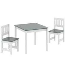 Children's Table With 2 Chairs, 3-Piece Children's Lounge Set, Children's Furniture, 56 X 52 X 48 Cm, Grey - Light Grey - View 1