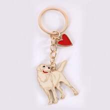 1pc New Metal Golden Retriever Animal Gold/Silver Plated Metal Pendant Keychain, Suitable For Bags, Cars, Unisex, Heart Decor, Halloween, Valentine's Day, School, Animal Car Accessories, Cute Goth, Y2K Style, Christmas Gift Idea, Bag Strap, ID Card Holder, Car Accessories, Bag Charm Gifts For Mother, Father, Graduation, And Teacher - Multicolor - View 15