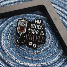 Cute Coffee Blood Type Enamel Pin - Daily, Coffee Dates, And Office Fashion Lapel Pin; Perfect For Jackets, Backpacks, And Tote Bags! | The Perfect Gift For Coffee Lovers - 彩色 - 查看 2