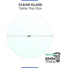23 Inch Round Clear Tempered Glass Table Top With 1/4 Thick Flat Polished Edges For Dining Coffee Table Or Office Use By - Clear - View 3