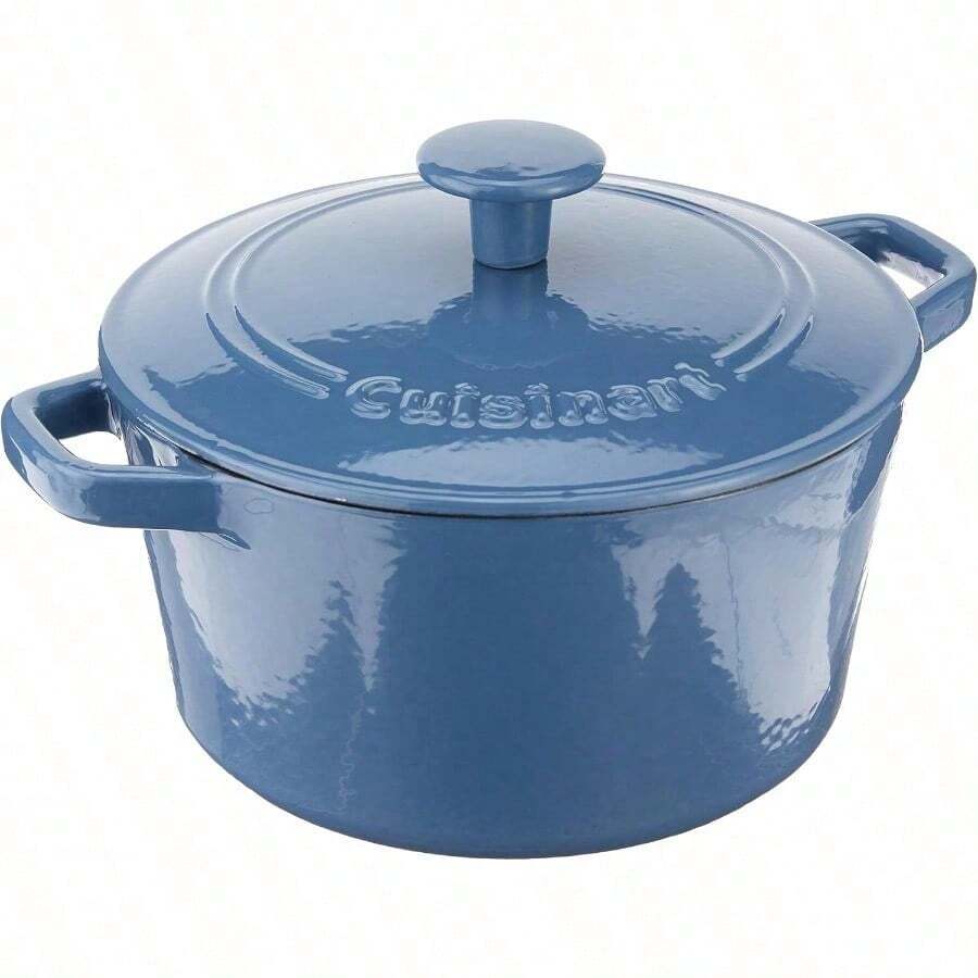Cuisinart - Sartén abierta con mango Cacerola redonda de 2.8 L Enameled Provencial Blue 3 Qt Covered Casserole 1 - Multicolor - Ver 1