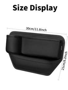 汽车座椅缝隙填充物，真皮前排座椅储物盒带杯架，可调节汽车座椅缝隙整理器，可放置手机、眼镜、钥匙，通用汽车配件，适用于大多数车型 - 多色-主駕駛位 - 查看 8