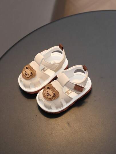 1 Pair Cute Cartoon Squeaky Shoes, Soft Bottom Comfortable Toddler Walking Shoes, Suitable For Indoor & Outdoor Baby Practice Walking, Fashionable & Minimalist Sandals