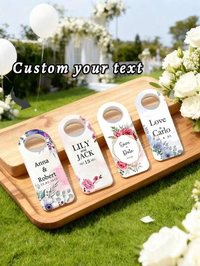 Customized Text Bottle Opener/Customized Name & Date Decor/Wedding Favor/Bridal Gift/Anniversary Gift, Multi-Functional, Durable, Decorative, Reusable, Exquisite, Fashionable, High-Quality, Colorful, Modern, Customized, Personalized, Unique, Ideal Gift For Him, Ideal Gift For Her, Home Use, Party Supplies, Creates Warm Atmosphere, Elegant Design