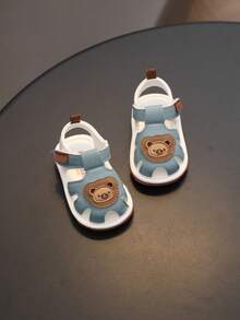 1 Pair Cute Cartoon Squeaky Shoes, Soft Bottom Comfortable Toddler Walking Shoes With Sound, Suitable For Indoor/Outdoor Baby Practice Walking, Fashionable & Minimalist Sandals - Green - View 3