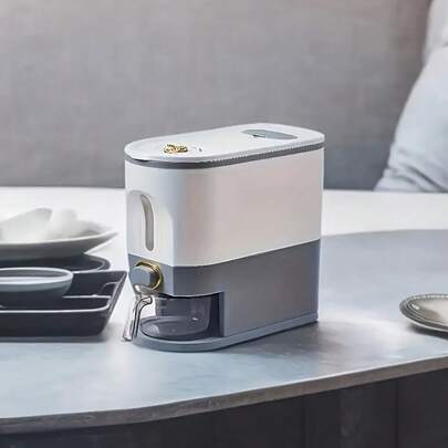 22 Pound (10kg) Large Capacity Rice Storage Container - Sealed, Moisture-Proof, Fresh-Keeping, Equipped With Measuring Cup Cleaning Brush And Convenient Transparent Rice Dispenser - Easy To Clean And Tidy Kitchen Utensil, Pantry Organization, Compact