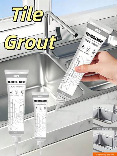 1 st EAREPIS kakelfogmassa, speciellt utformad för golvplattor, vattentät fogmassa för hushåll, kakelfogmaterial - kakelfyllnad - vattentät tätningsmedel - vit kakelfogmassa, vattentätt lim, lämplig för golv, väggar och bänkskivor - universell fyllnadslösning för olika tillämpningar
