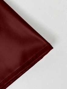 女士复古性感美式PU皮紧身迷你裙，纯黑色，四季皆宜，适合派对和节日穿着，春季款 - 酒紅色 - 查看 6