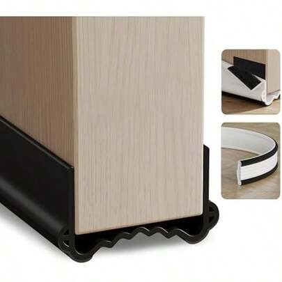 Set de 2 Guardapolvo para Puerta, 100cm Cubre Polvo para Puerta, Burlete para Puerta con Bloqueo de Ruido/Viento/Insectos, Doble Borde Tira de Sellado, para Interior, Dormitorio u Oficina,Negro