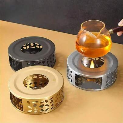 1 pieza Base hueca resistente al calor de acero inoxidable - Apta para café/té/leche. Portátil multifunción. Apta para uso en campamento al aire libre.