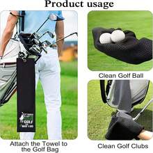 趣味黑色高尔夫球巾 - “需要很多球”趣味高尔夫球巾，带夹子，可挂在球包上，男士高尔夫配件，爸爸，高尔夫球迷，生日圣诞节，退休礼物 - 彩色 - 查看 2