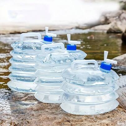 1pc Portable Folding Water Bucket With Faucet - Large Capacity Collapsible, Suitable For RV Camping, Outdoor, Car Bathroom Storage, Outdoor Water Supply, Compact And Durable Multipurpose Container, Ideal For Campers And Hikers