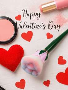 1支玫瑰花化妆刷，大号散粉刷，定妆刷，指甲粉刷，腮红刷，化妆刷，情人节礼物，圣诞礼物，独立设计，赠品 - 彩色 - 查看 2