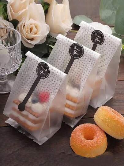 10pcs/Pack Transparent Cookie Bags, Suitable For Packing Cookies, Cakes, Chocolates, Candies And Snacks. Ideal For Baking Party Supplies. These Clear Cookie Bags, Food Bags And Food Boxes Are Applicable Not Only For Baking And School Supplies, But Also For Various Occasions Such As Candies, Chocolates, Cookies, Valentine's Day Party Supplies, Mother's Day Gifts, Gifts And Bridal Gifts. Comes With 10 Handmade Stickers.