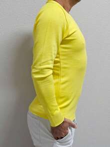 Men's Cold Weather Blouse | Men's Knitted Sweater | Winter Knitted Wool Pullover Long Sleeve V-Neck - 黃色 - 查看 11