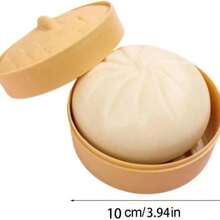 Giant Glitter Dumpling Squishy Toy Jumbo Rainbow Stress Ball For Adults Colorful Soft Squeeze Decompression Dough Cute Anxiety Relief Fidget Toys Bun With Food Steamer Stretchy Toys Yellow - 黃色 - 查看 6