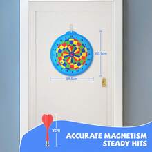 HUANQU 15-Inch Double-Sided Dart Board Set, 12 Plastic Safety Tip Darts, Decorations, Darts Enthusiast Gift, Indoor Activity Game, For Indoor/Outdoor Use, Perfect Gift For Christmas, Valentine's Day, Easter, Children's Day And Other Holidays - Multicolor - View 3