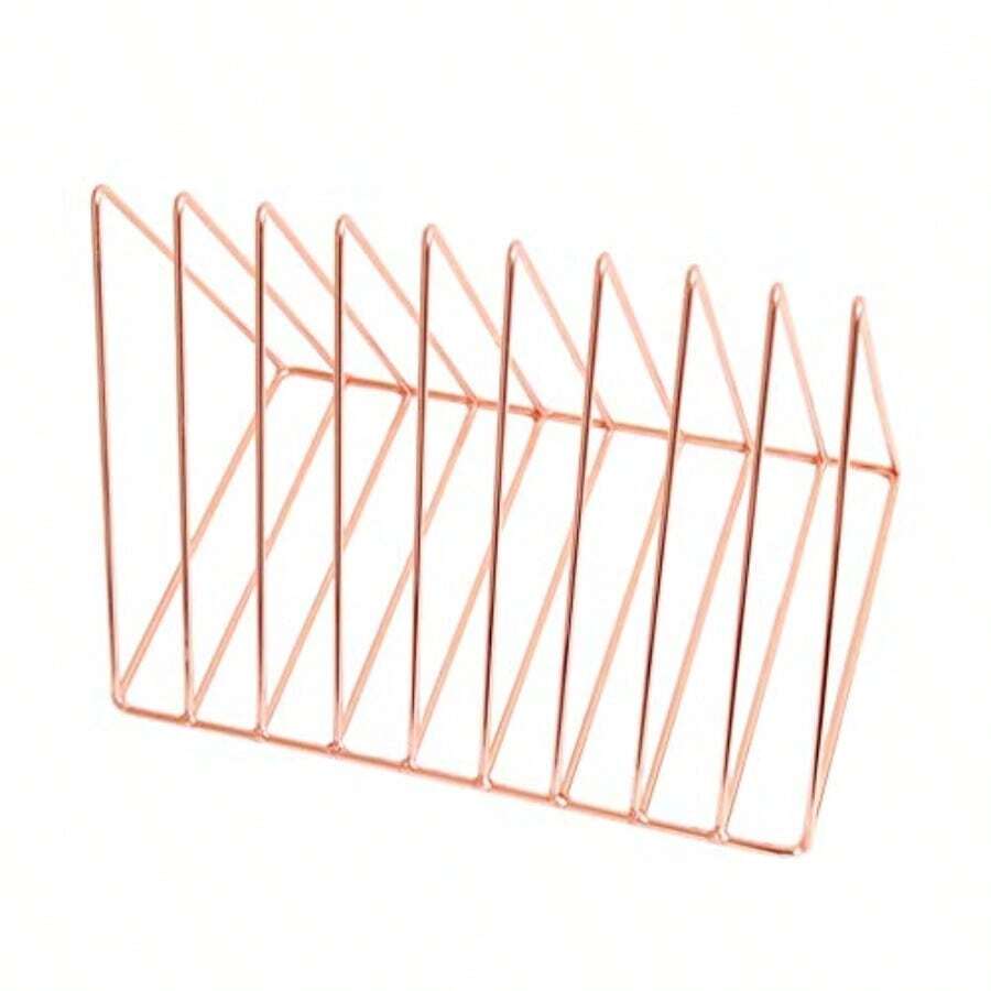 BookcasesBookshelf Desktop Metal Bookshelf Triangle Simple Bookshelf Books Newspaper Home Storage Rack Bookcase Storage Rack Color : Pink - Negro - Ver 1