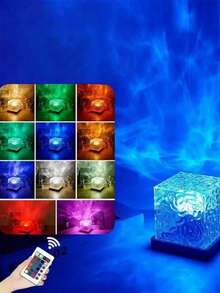 1pc Square LED Ambiance Projector Light - With Remote, 16 Colors, Adjustable Aurora Lighting, Suitable For Bedroom, Living Room And Office Decor, Valentine's Day & Holiday Gift, Modern Polished Metal & Plastic Design, Desk Lamp, Creative Room Atmosphere, Portable Lighting - Multicolor - View 8