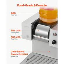 Máquina de hielo de copo de nieve, 176LBS / 24H máquina de hielo de copo de nieve, máquina de afeitar hielo con hoja de acero inoxidable, máquina eléctrica de cono de nieve con tanque de 0.48Gal, pre-enfriamiento rápido de 90S, para casa y reunión pequeña - Plateado - Ver 5