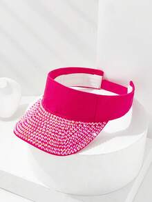 1 buah Topi Visor Kasual Berkilau Berhiaskan Payet dan Bagian Atas Berongga untuk Wanita, Cocok untuk Semua Musim - MultiWarna - View 18