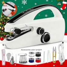 1 Portable Handheld Sewing Machine, Includes USB Cable And Accessory Kit (Accessory Color Random), New Compact Electric Sewing Machine Suitable For Home, Travel, DIY, Bedding, Curtains And Garment Repair, Applicable For Light Fabrics. - Handheld Sewing Machine - View 2