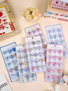 3D立体浮雕贴纸 - 糖果、海洋生物、冰淇淋、太空幽灵、水晶装饰贴纸（儿童版），完美适用于手机壳、笔记本、手工制作、趣味贴纸、日记扩展页、3D立体浮雕贴纸和涂鸦贴纸 - 彩色 - 查看 4