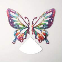 1pc Colorful Wooden Butterfly Wall Hanging Rack, Artistic Wall Decor, Natural Wood Style Storage Shelf, Suitable For Bedroom, Living Room And Bathroom, Indoor Plant Display Rack, Towel Rack, Suitable For Valentine's Day, Easter, Wedding Season