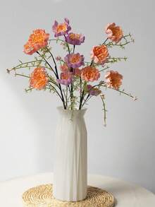 1个塑料花瓶，干湿两用，艺术装饰，北欧风格，不易碎仿陶瓷花瓶，适用于客厅、婚礼、派对、办公室、卧室装饰、家居装饰、人造花、桌面装饰、圣诞礼物 - 彩色 - 查看 6