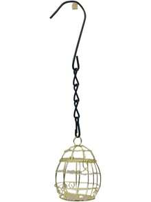 Jaula para pájaros al aire libre, comedero para pájaros, comedero colgante de primavera para jardín y patio/539 - Dorado - Ver 1