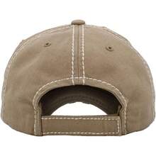 KBETHOS - Gorra de béisbol de algodón Desgastado Lavada, Ajustable, Estilo Unisex - Caqui con costuras - Ver 3