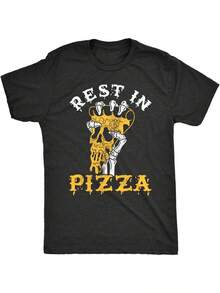 Mens Funny T Shirts Pumpkin Skeleton Costume Devil Zombie Tees - Black - View 1