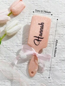 Customized Comb, Personalized Hair Comb For Valentine's Day, Customized Smooth Hair Comb, Air Cushion Comb, Massage Comb, Can Customize Name And Personalized Text, Bridesmaid Gift, Girl's Birthday Gift, Ladies Air Cushion Comb, Nude Pink, Anniversary Gift, Valentine's Day Gift, Birthday Gift, Wedding Gift - Multicolor - View 7