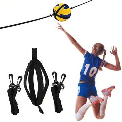 1 Set Cinturón de entrenamiento de voleibol multifuncional - Equipo de entrenamiento de voleibol, Dispositivo de entrenamiento de voleibol - Práctica de lanzamiento, colocación y golpeo fácil de usar, Entrenador de lanzamiento y golpeo solo para principiantes y profesionales, Accesorio deportivo, Mejora el servicio y el salto de principiantes, Material de poliéster duradero, Adecuado para equipos de voleibol para principiantes, Entrenamiento de voleibol, Accesorios de voleibol, Actividades al aire libre, Patio de recreo, Regalo para hombres, Regalo deportivo, Regalo para mujeres